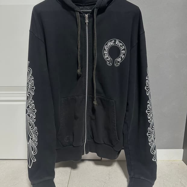 크롬하츠 퍽유 홀스슈 플로랄 후드집업 L