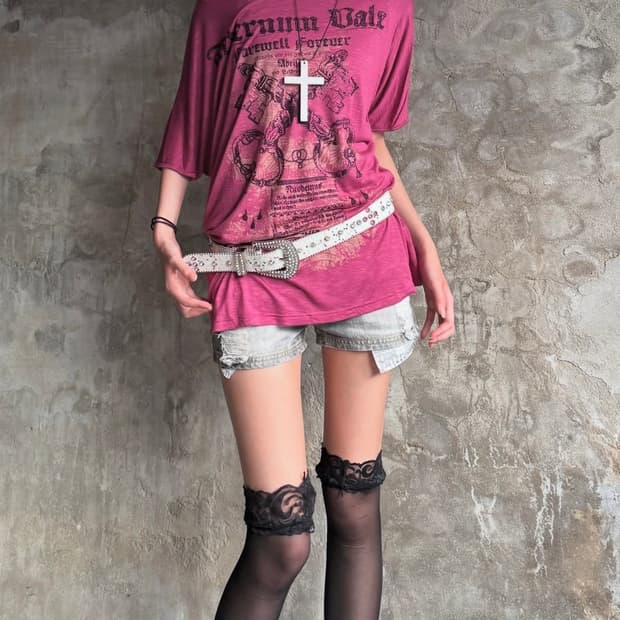 Salvage Gliter Printing Top