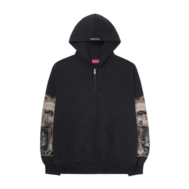 슈프림 x 마이클 잭슨 데인저러스 집업 후드 스웨트셔츠 블랙 - 25FW
