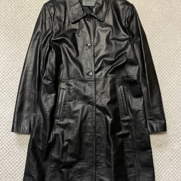 (여성) 웨스턴 무드 카우하이드 소가죽 레더 카 코트