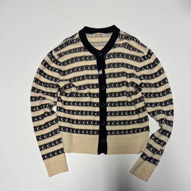 여성 마리끌레르 세일러 스트라이프 가디건 S