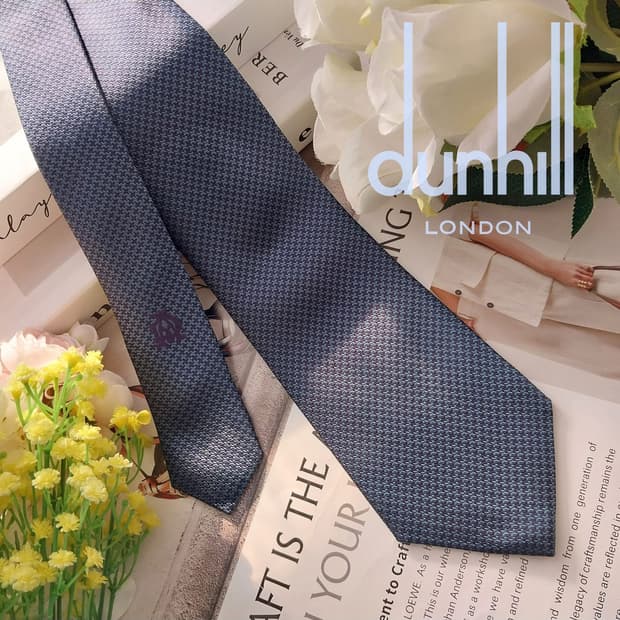 던힐 실크 네이비 넥타이 8cm A+등급 K1325
