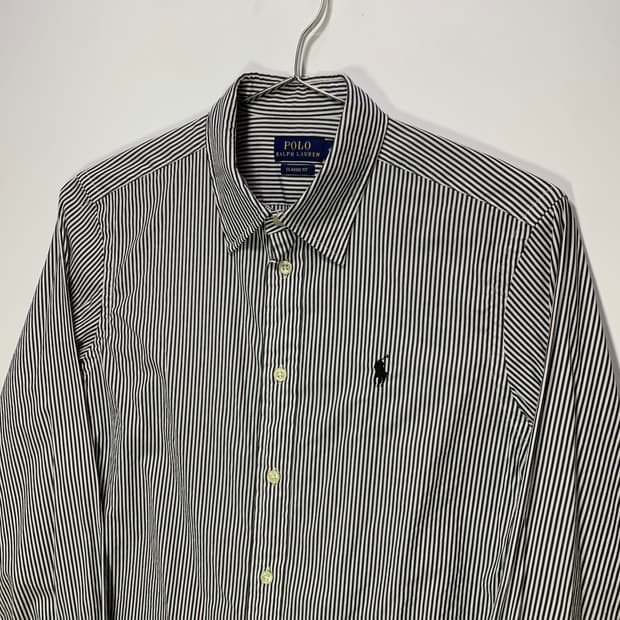 폴로 스트라이프 블랙 셔츠