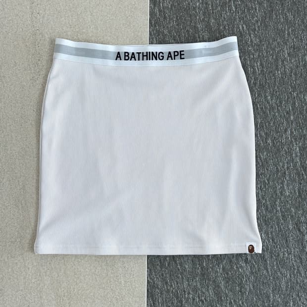 베이프 밴딩 골지 스커트 