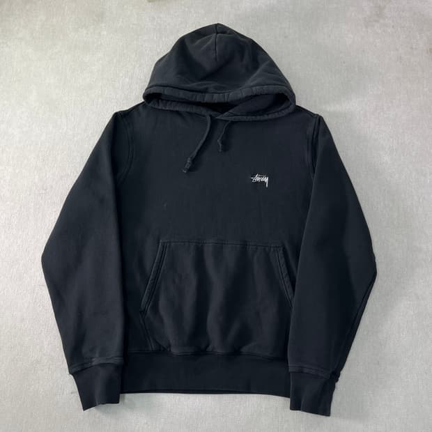 95 스투시 자수로고 블랙 후드티