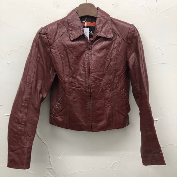 90s 윌슨 레더 버건디 소가죽 자켓