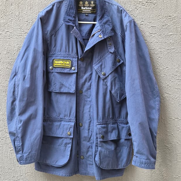 바버 인터내셔널 A7 자켓 워시드 블루 M size