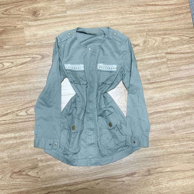 빈티지 진주 보석 야상 점퍼 코트 오네갸루 긱시크 베메클깔 고딕 그런지