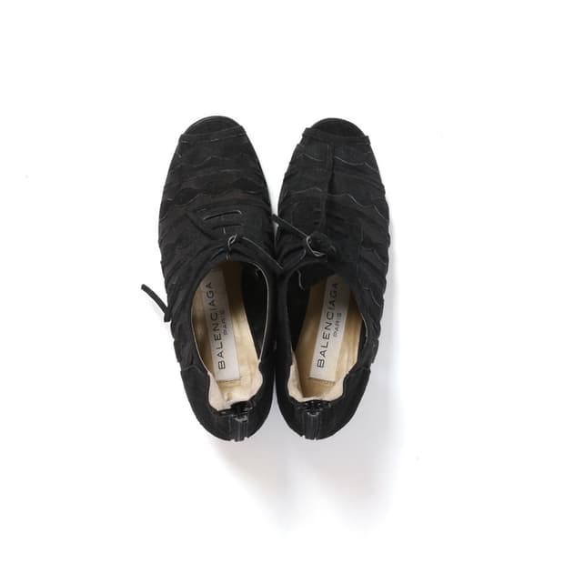 발렌시아가 Balenciaga Suede Lace Up Anke Boot