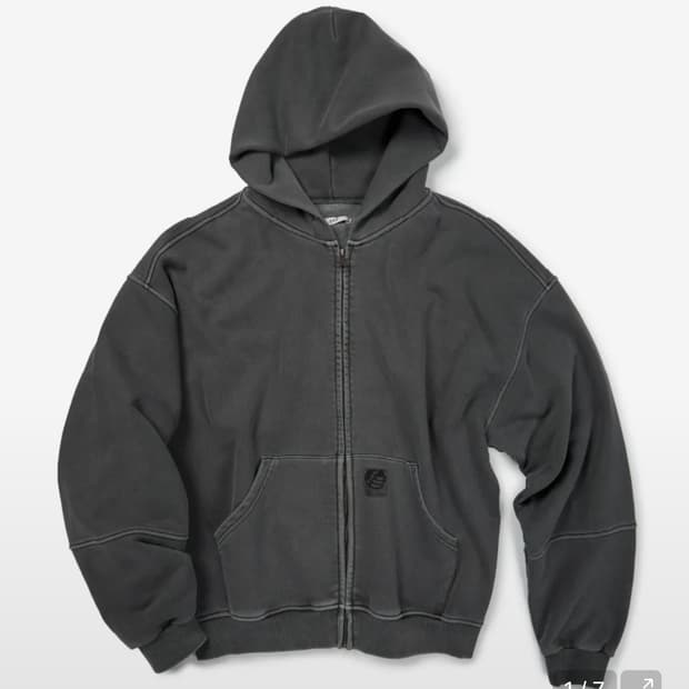 이티씨이 (ETCE) 기어 라벨 후드집업 차콜