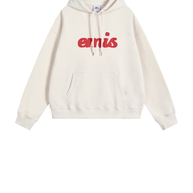 Emis 이미스 아플리케 후드티 아이보리 L 새상품