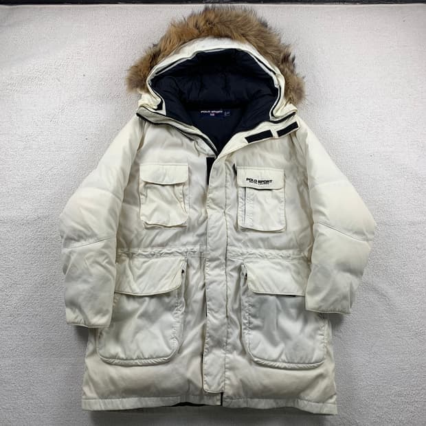 90‘s 폴로 스포츠 헤비 덕다운 파카 화이트 
