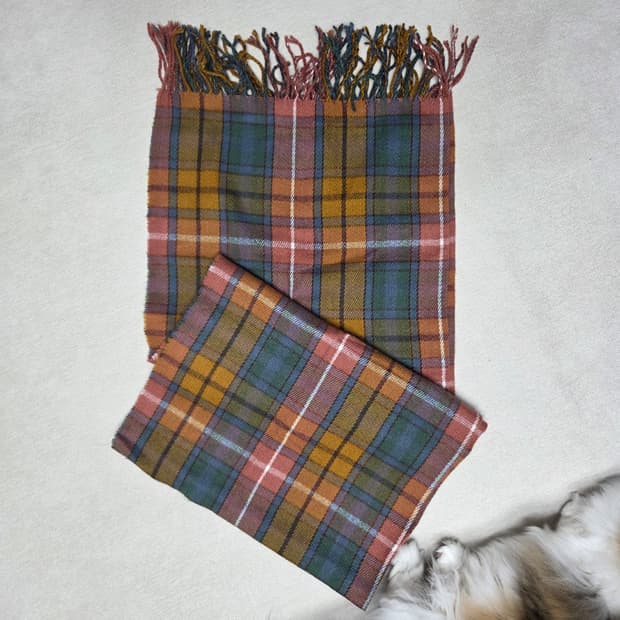 빈티지 타탄 체크 머플러