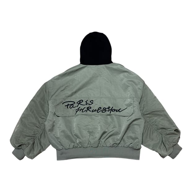 W)on&on 백로고 카키 숏 오버핏 항공점퍼