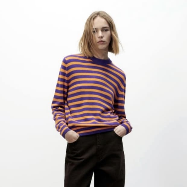 자라(ZARA) 캐시미어울 스트라이프니트 55-66 새상품