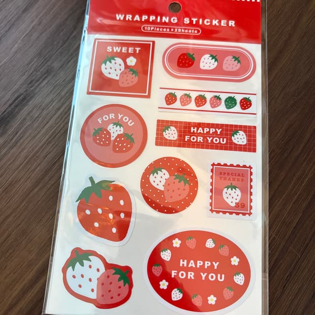 딸기 레핑 스티커 