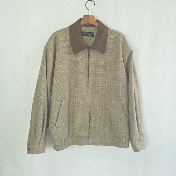 90s  입생로랑 빈티지 블루종 카라 봄버자켓 100