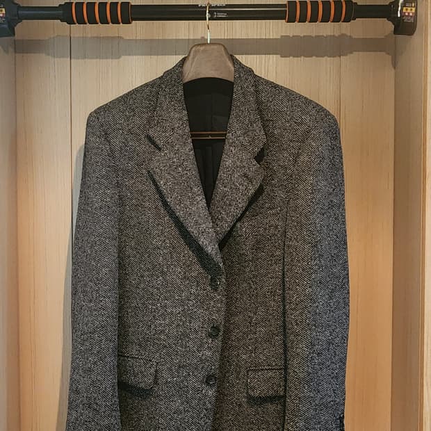 그레이 헤링본 3버튼 트위드자켓 XL