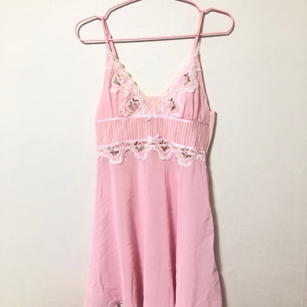 Pink Lace Embroidered Slip 