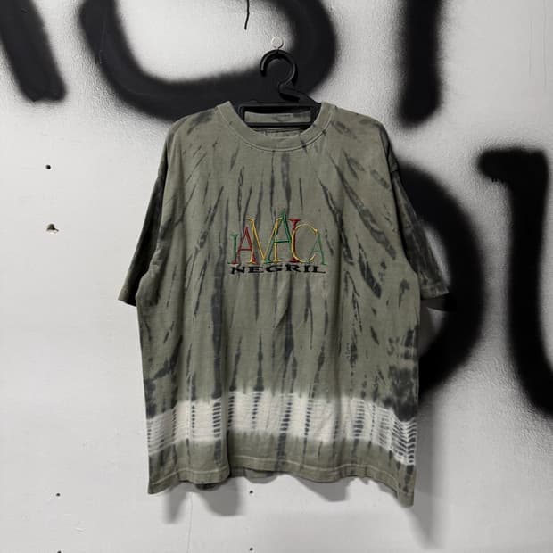 VTG 빈티지 빅사이즈 타이다이 자메이카 자수 디테일 반팔 티셔츠