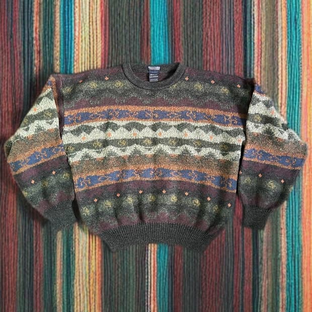 90s Gant 페어아일 패턴 울 니트