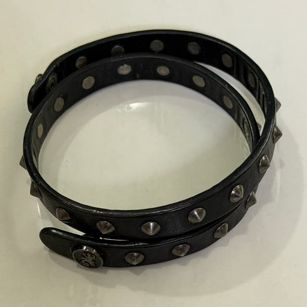 스터드 레더 더블 브레이슬릿