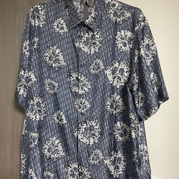 디올 데님 티어스 실크 셔츠 42 새상품