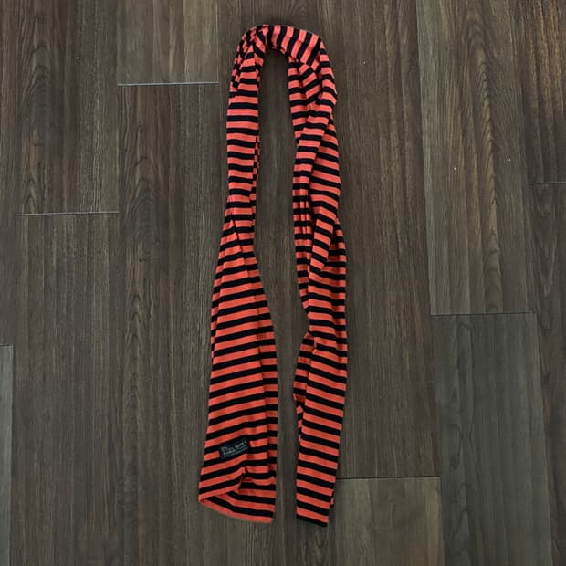 Agnes B Orange Stripte Scarf