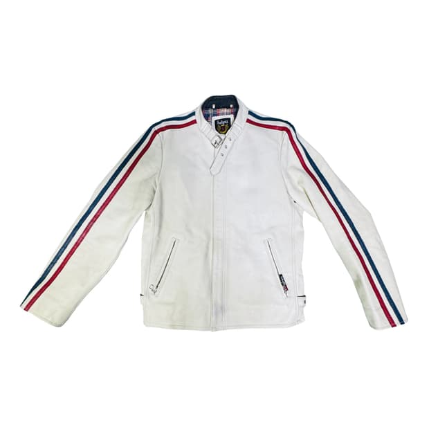 빈티지 90s 쇼트 Schott 화이트 라이더자켓 S