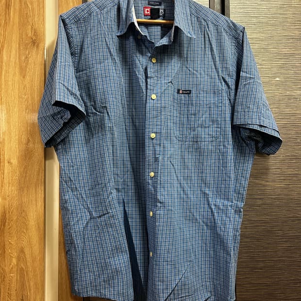 챕스 랄프로렌 블루 체크 반팔셔츠