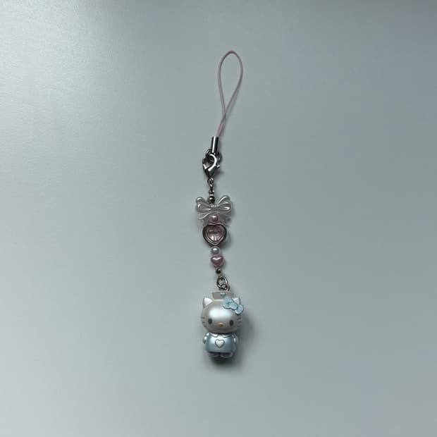 헬로키티 천사악마 스트랩 간호사 키링