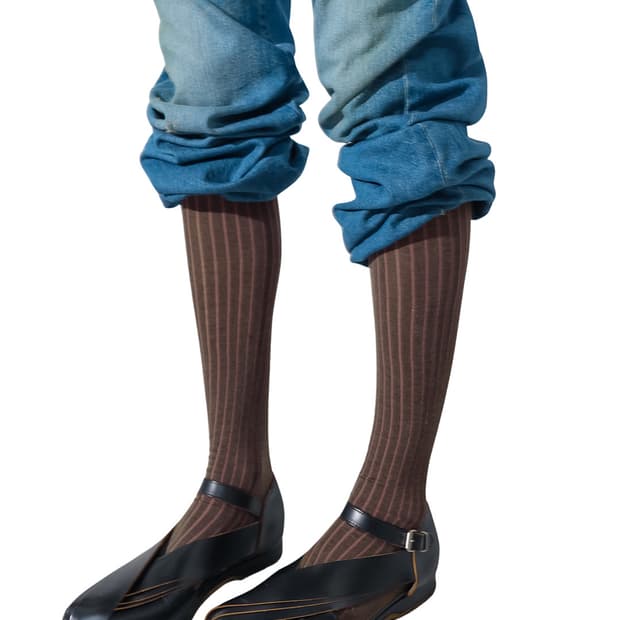 [F]퍼버즈 26ss 코튼 시어 립 양말/브라운