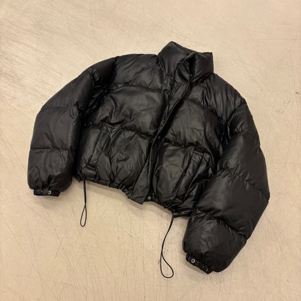 빈티지 블랙 크롭 패딩