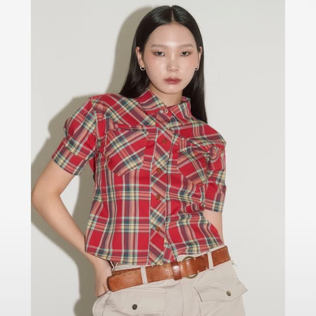 헤레틱 웨스턴 체크 반팔 셔츠 WESTERN CHECK SHIRT