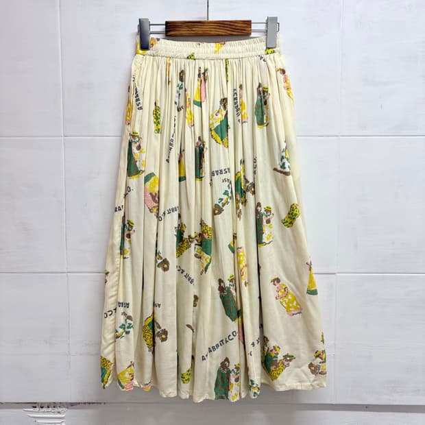 ASRabbit 패턴 롱 플레어 스커트 JPN