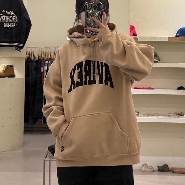 아비렉스 빅로고 박시핏 후드티 U1419