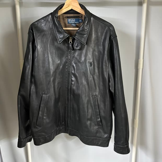 90s 폴로 맥스웰 레더 자켓