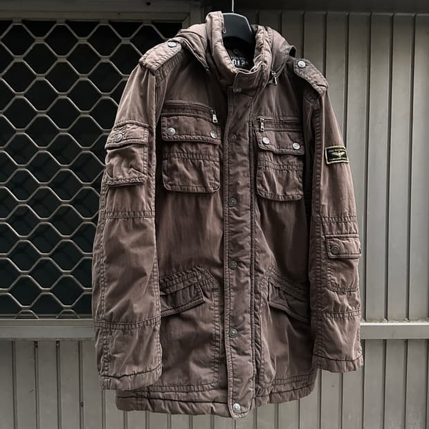 UGIZ grunge fade washed multi zip jacket