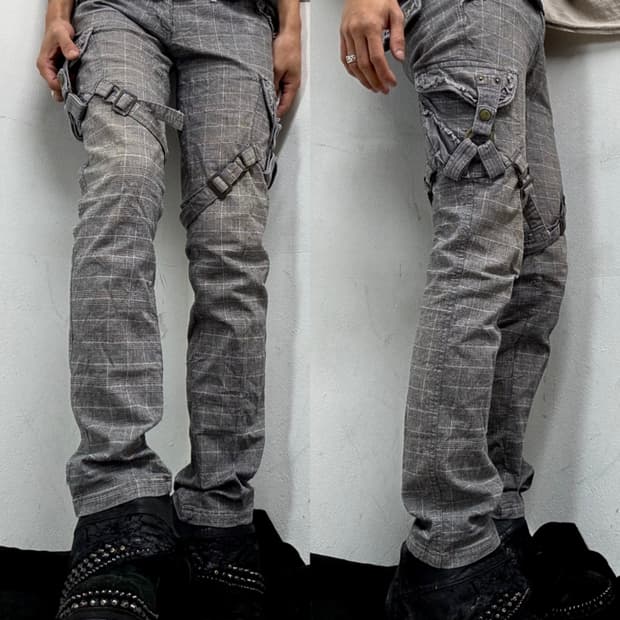 [apestein]00’s Check Bondage Detail Pant