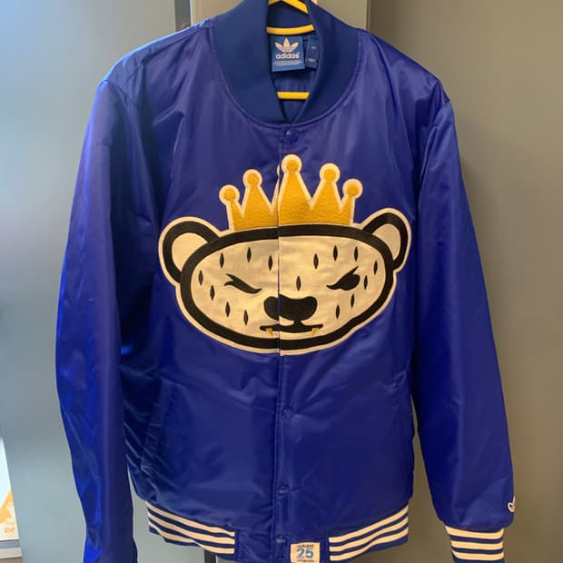 아디다스 니고베어 파란색 스타디윰 바시티 자켓