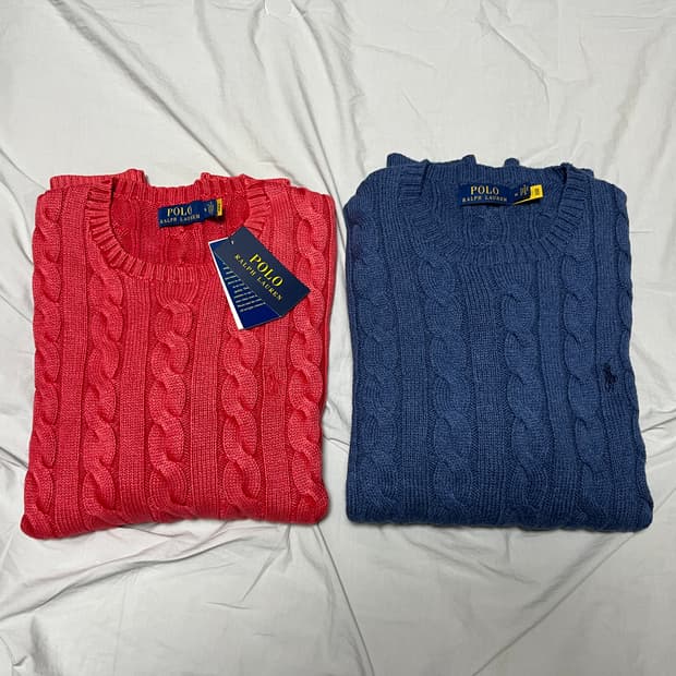 [M] 폴로 케이블 니트 스웨터