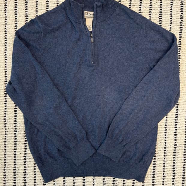 엘엘빈(LLbean) 챠콜 집업 니트 (코튼+캐시미어)