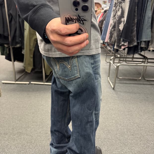 36)에드윈 빈티지 424XV 워싱 데님팬츠