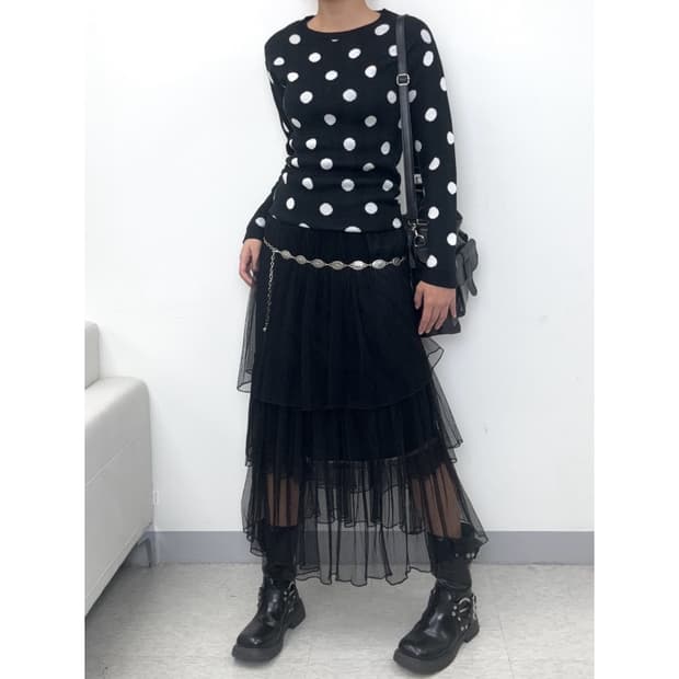 빈티지 블랙 캉캉 스커트
