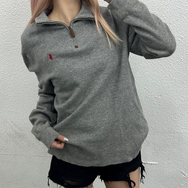 폴로 랄프로렌 레드포니 그레이 반집업