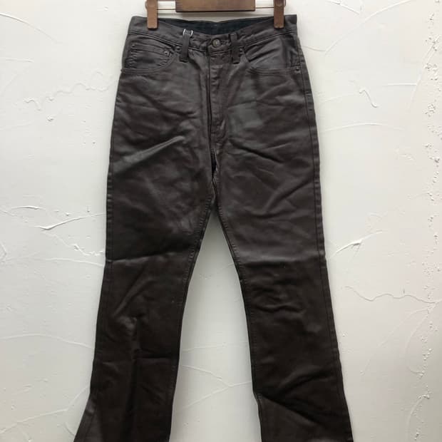 코팅 부츠컷 팬츠 다크 브라운