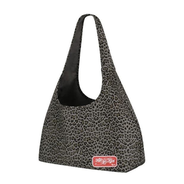 카시코 Leopard Print 레오파드 프린트 숄더 백 블루 그레이