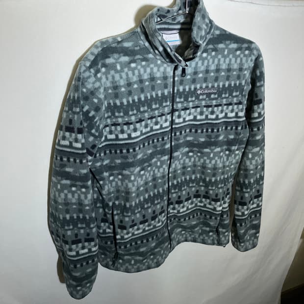 M)컬럼비아 체크패턴 후리스 자켓