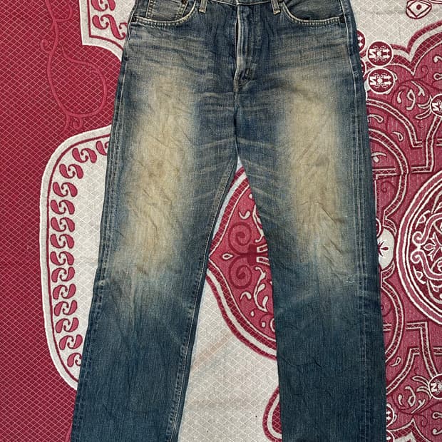 Edwin 505zx 오렌지탭 셀비지 데님