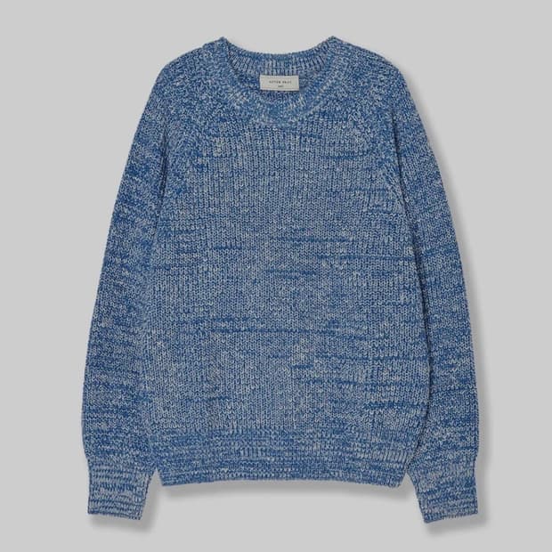 애프터프레이 인타르시아 니트 블루